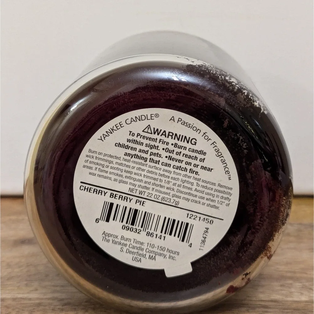 Yankee Candle CHERRY BERRY PIE Large Jar 22 oz RARE Food & Spice Collection HTF